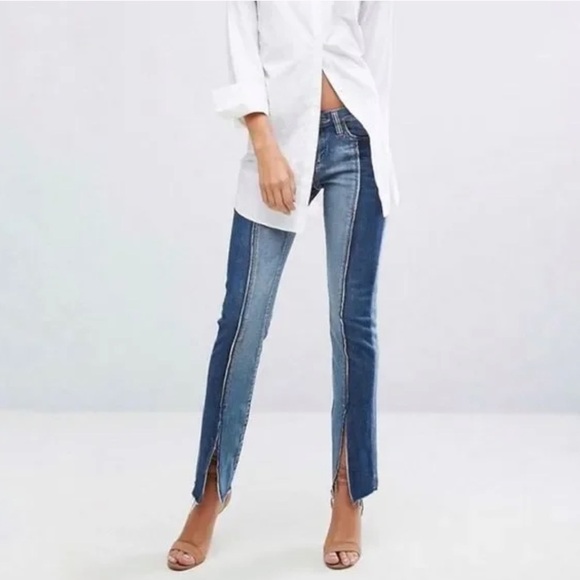 Blank NYC Skinny Classique Split Hem Two Tone Jean - Picture 2 of 13